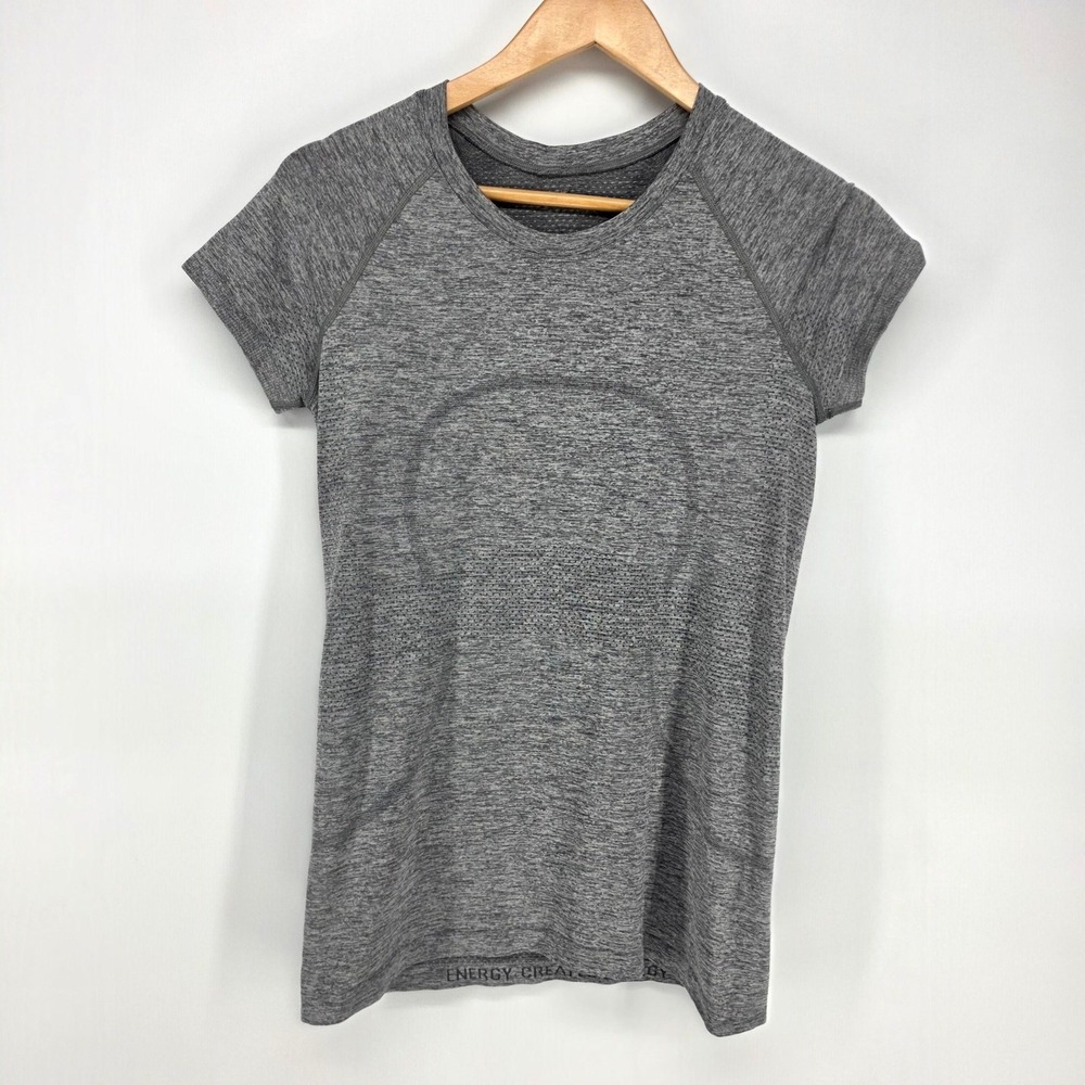 Lululemon Swiftly Tech Short Sleeve Crew Women 8 Gray Workout Running Top